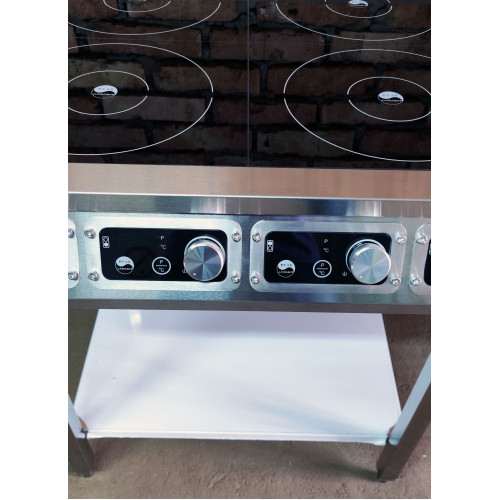 INDOKOR IN3500-6pro індукційна плита на підставці, 6×3,5 кВт, 380 В, сенсорно-мех. керування, 1153х740х911 мм, для ресторанів