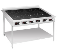 INDOKOR IN3500-6pro індукційна плита на підставці, 6×3,5 кВт, 380 В, сенсорно-мех. керування, 1153х740х911 мм, для ресторанів