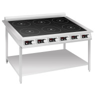 INDOKOR IN3500-6pro індукційна плита на підставці, 6×3,5 кВт, 380 В, сенсорно-мех. керування, 1153х740х911 мм, для ресторанів