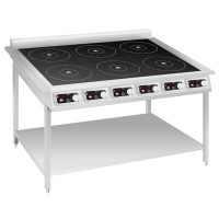 INDOKOR IN3500-6pro індукційна плита на підставці, 6×3,5 кВт, 380 В, сенсорно-мех. керування, 1153х740х911 мм, для ресторанів