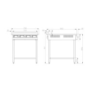 Індукційна плита INDOKOR IN3500-4pro на підставці, 4×3,5 кВт (заг.14кВт), 380В, сенс.-механ., 60–240°С, 792×900×911 мм, гарантія 12 міс, Корея