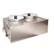 Водяной мармит AIRHOT SB-2, 2 ёмкости по 8 л (итого 16 л), 220 В, 1.2 кВт, от +30 до +90 °C, 600×338×305 мм, гарантия 12 мес, Китай