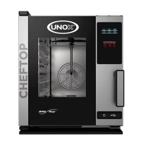 Пароконвектомат UNOX XECC-0523-E1RM 5 уровень GN 2/3 шаг 67 мм сенсор ONE Италия гарантия 12 мес 5,2 кВт 220/380В 535×662×649 мм нержавеющая сталь