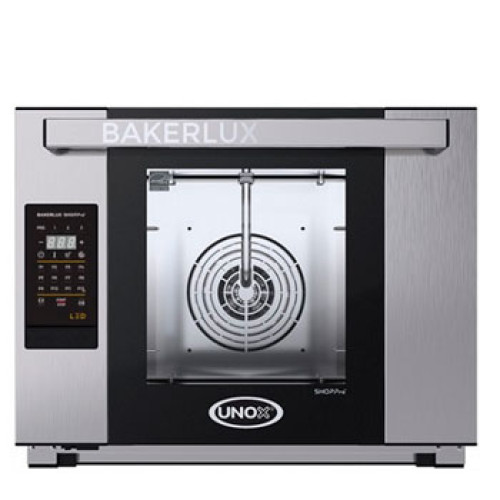 Піч пароконвекційна UNOX XEFR-04HS-ELDV, 4 рівні, деко 460х330 мм, LED кер., 12 міс гарантії, Італія, 3,45 кВт, 600х669х500, підкл. до води