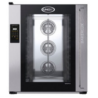 UNOX пароконвекційна піч XEFR-10EU-ELRV-DR 10 рівнів деко 600×400 мм LED управління 15,5 кВт 800×829×952 мм Італія 12 міс підкл води