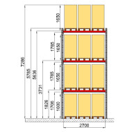 Палетний стелаж Modern Expo 5785х2700х1100 мм, основна секція, 4 рівні, навантаження до 2400 кг, порошкове фарбування, Україна