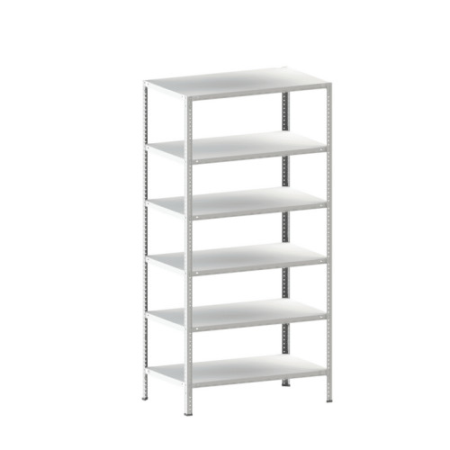 Складський металевий стелаж Modern Expo 2000х700х300 мм, 4 полиці, білий, порошкове фарбування, для зберігання та організації складу