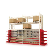 Металевий стелаж Modern Expo 100772 для будівельних магазинів і складів, 4 полиці, обладнання для торгівлі та зберігання будівельних матеріалів