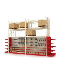 Металевий стелаж Modern Expo 100772 для будівельних магазинів і складів, 4 полиці, обладнання для торгівлі та зберігання будівельних матеріалів