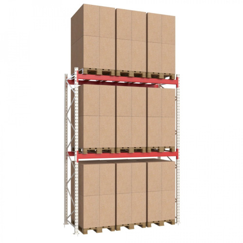 Паллетный стеллаж Modern Expo 3499х2700х1100 мм, основная секция, 3 паллеты на уровень, нагрузка 2400 кг, порошковая покраска, Украина
