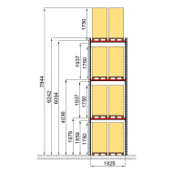 Палетний стелаж Modern Expo 6242x1825x1100 мм, приставна секція, 3 рівні, 1600 кг/рівень, порошкове фарбування, Україна