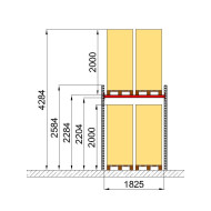 Палетний стелаж Modern Expo 2584х1825х1100 мм, приставна секція, до 1600 кг/рівень, порошкове фарбування, Україна, 2 роки гарантії