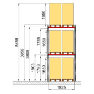 Палетний стелаж Modern Expo 3956x1825x1100 мм, приставна секція, 2 рівні, до 1600 кг, порошкове фарбування, Україна