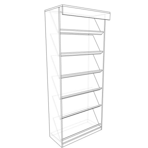 Книжкова полиця з ДСП 2000х900х400 мм, без тумби, колір на вибір, для дому та офісу, містка, швидке виготовлення