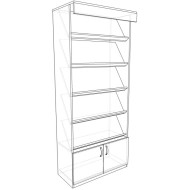 Книжкова шафа з тумбою 2000х900х400 мм, колір на вибір, ДСП, для зберігання та організації книг, шафа з полицями для дому та офісу