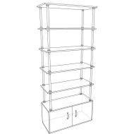 Стелаж із хромованої труби 2000х900х400 мм, металевий, колір на вибір, для складу та магазину, виготовлення 5 днів.