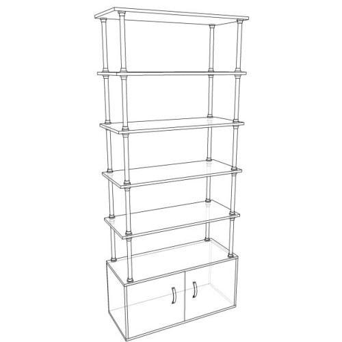 Стелаж із хромованої труби 2000х900х400 мм, металевий, колір на вибір, для складу та магазину, виготовлення 5 днів.