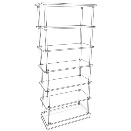 Металевий стелаж з хромованої труби 2000х900х400 мм, без тумби, колір на вибір, для магазинів та складів, виготовлення 5 днів