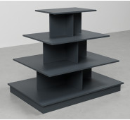 Стелаж острівний прямокутний з ДСП 1100х1300х900 мм, для магазину, ДСП антрацит