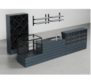 Комплект торгового обладнання з ДСП 1300х4430х650 мм для пивного магазину, антрацит