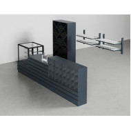 Комплект торгового обладнання з ДСП 1300х4430х650 мм для пивного магазину, антрацит