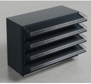 Касовий прилавок з ДСП 900х1280х730 мм, навісні полиці, для магазину або кафе  антрацит