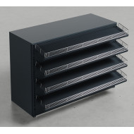 Касовий прилавок з ДСП 900х1280х730 мм, навісні полиці, для магазину або кафе  антрацит