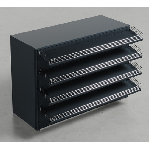 Касовий прилавок з ДСП 900х1280х730 мм, навісні полиці, для магазину або кафе  антрацит