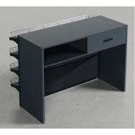 Касовий прилавок з ДСП 900х1280х730 мм, навісні полиці, для магазину або кафе  антрацит