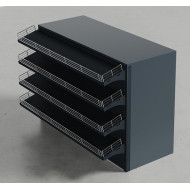 Касовий прилавок з ДСП 900х1280х730 мм, навісні полиці, для магазину або кафе  антрацит