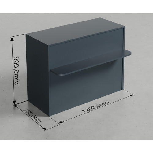 Касовий прилавок з ДСП 900х1200х730 мм, з підставкою під сумки, для магазину або кафе  антрацит