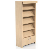 Книжкова шафа з тумбою 2000х900х400 мм, колір на вибір, ДСП, для зберігання та організації книг, шафа з полицями для дому та офісу