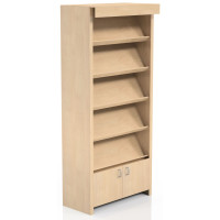 Книжкова шафа з тумбою 2000х900х400 мм, колір на вибір, ДСП, для зберігання та організації книг, шафа з полицями для дому та офісу