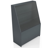 Прилавок для магазину 1000х900х400 мм, вітрина з загартованого скла, велика місткість, легке складання, антрацит