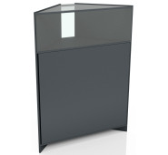 Прилавок для магазину кутовий 900х900х400 мм, місткий, простий монтаж, для торгівлі, антрацит, пластиковий корпус