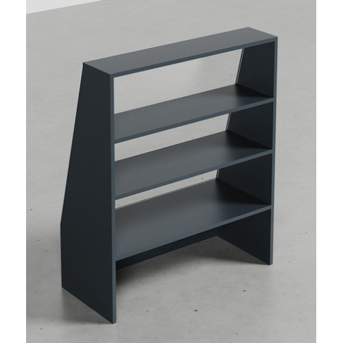 Прилавок скляний 1100х900х400 мм, полиці ДСП, антрацит, для магазину