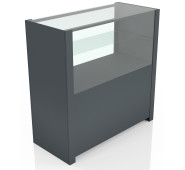 Прилавок скляний на 2 полиці 900х900х400 мм, торговий прилавок для магазину, збірний, прозоре скло