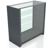 Прилавок скляний на 4 полиці 900х900х400 мм антрацит, вітрина для магазину, торговий прилавок, скло, купити