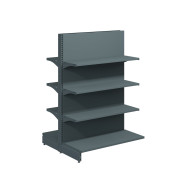 Острівний металевий стелаж 1473х1000х300 мм, антрацит RAL 7016, 4 полиці, порошкове фарбування, для магазину та супермаркету, Україна