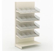 Стелаж для цукерок металевий 2235х1000х500 мм, 5 полиць, кремовий RAL 9001, для магазинів та кондитерських, Україна