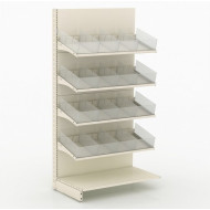 Торговый стеллаж для конфет металлический 2235х1000х500 мм, 5 полок, кремовый RAL 9001, для магазинов и кондитерских, Украина