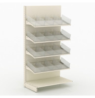 Торговий стелаж для цукерок металевий 2235х1000х500 мм, 5 полиць, кремовий RAL 9001, для магазинів та кондитерських, Україна