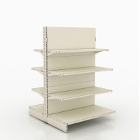 Острівний металевий стелаж 1473x1330x400 мм, 10 полиць, кремовий, порошкове покриття, для магазинів і супермаркетів, Україна Острівний металевий стелаж 1473x1330x400 мм, 10 полиць, кремовий, порошкове покриття, для магазинів і супермаркетів, Україна