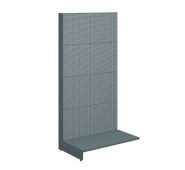 Торговий перфорований металевий стелаж 1930х1000х500 мм, антрацит RAL 7016, для магазину та супермаркету, Україна