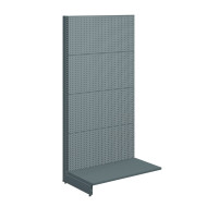 Торговий перфорований металевий стелаж 1930х1000х500 мм, антрацит RAL 7016, для магазину та супермаркету, Україна