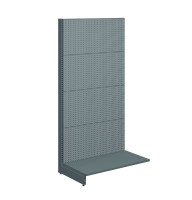 Торговий перфорований металевий стелаж 1930х1000х500 мм, антрацит RAL 7016, для магазину та супермаркету, Україна