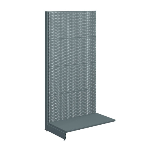 Торговий перфорований металевий стелаж 1930х1000х500 мм, антрацит RAL 7016, для магазину та супермаркету, Україна