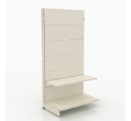 Торговий стелаж з гачками 1930x1000x400 мм, перфорований, металевий, кремовий, для дрібних товарів та аксесуарів, Україна