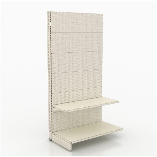 Торговий стелаж з гачками 1930x1000x400 мм, перфорований, металевий, кремовий, для дрібних товарів та аксесуарів, Україна