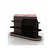 Винний стелаж-гондола Modern Expo 1625х1000х500 мм, метал, чорний, для зберігання та викладки алкоголю, полиці дугові, Україна